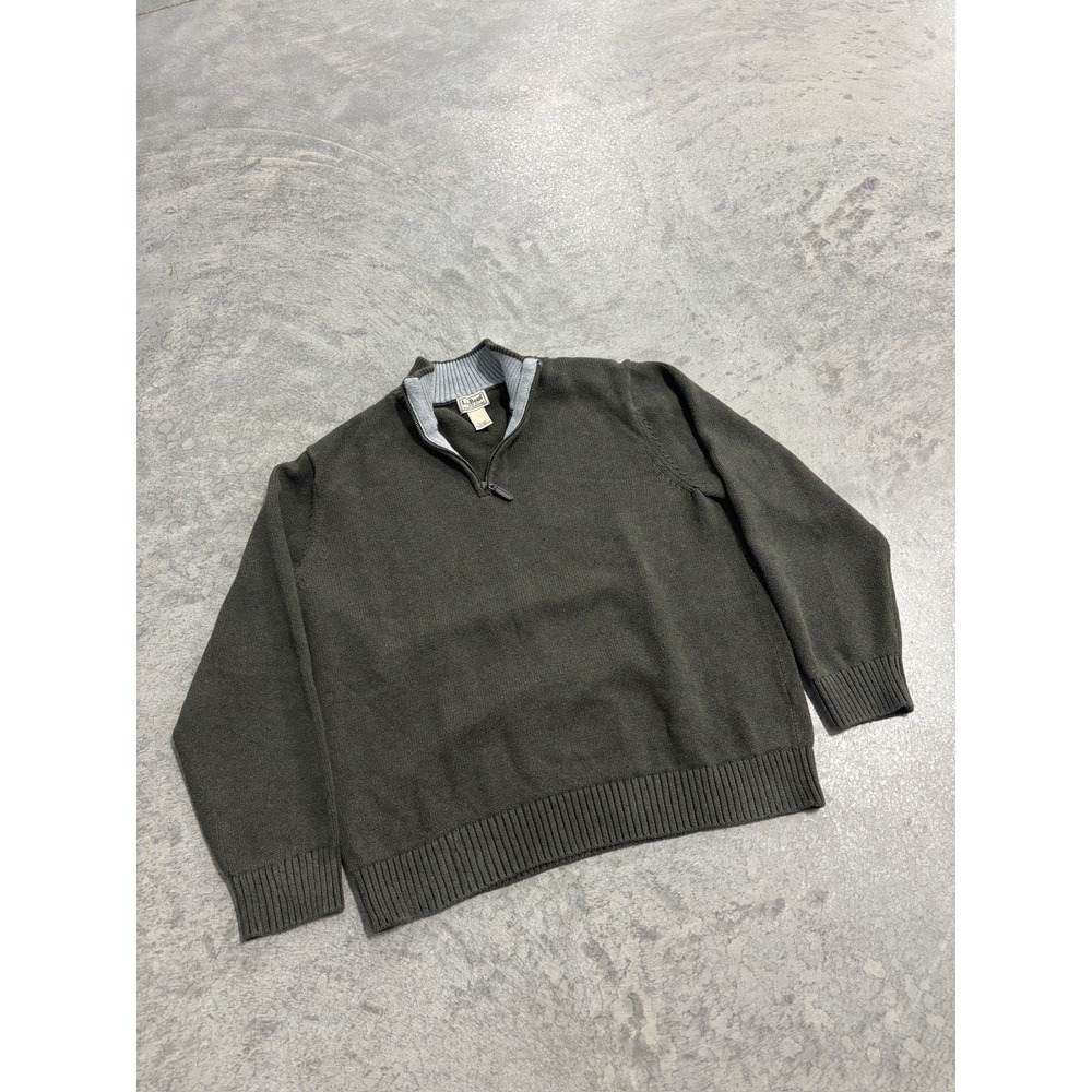 L.L.Bean Olive Green Quarter Zip Pullover Men's Size XL
